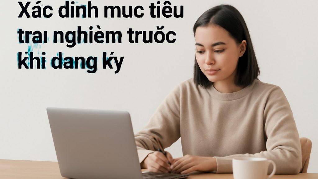 Minh họa: 1) Xác định mục tiêu trải nghiệm trước khi đăng ký